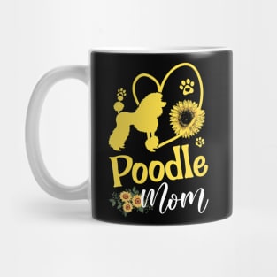 Poodle Mom Dog Sunflower Mug